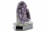 Amethyst Cluster with Calcite on Wood Base - Uruguay #260539-1